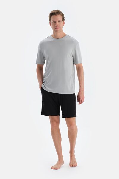 Ice Blue Short Sleeve T-Shirt Shorts Pajama Set