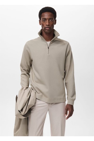 Regular-Fit Technical Sweatshirt with Zipper