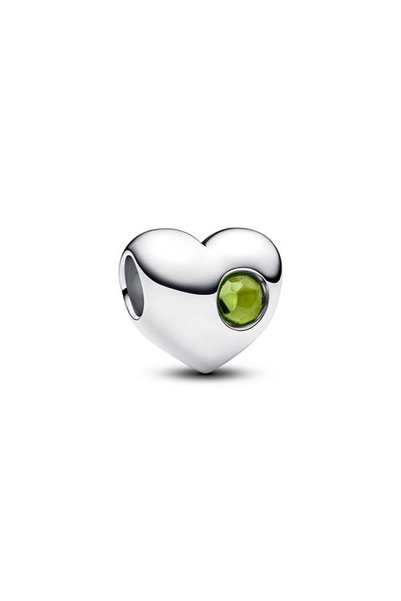 Customizable Spring Green Stone Heart Charm