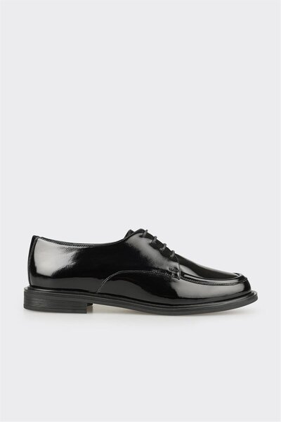 Black Leather Women's Casual Shoes