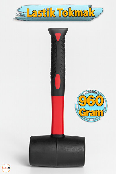 Гумен чекан 95mm чекан за ивичници чекан за плочки 1.5 Kg чекан за поставување плочки црна боја