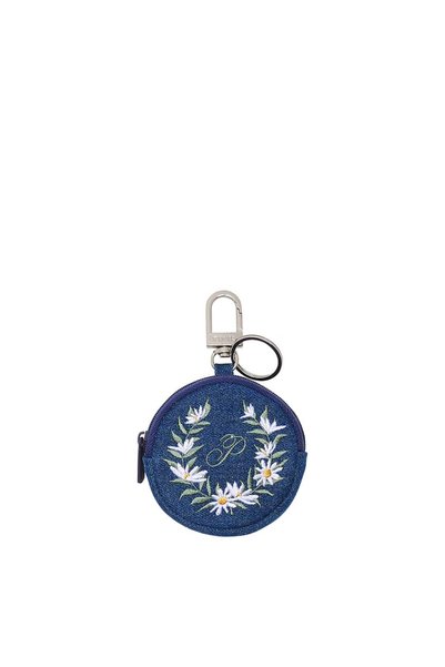 Zippered Denim Pouch Keychain