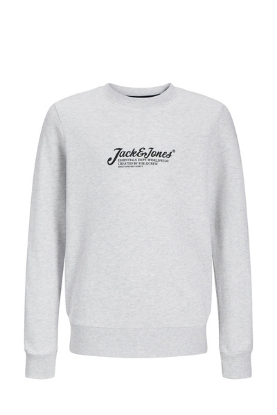 Jjbeau Crew Neck Jnr Gray Boy's Sweatshirt