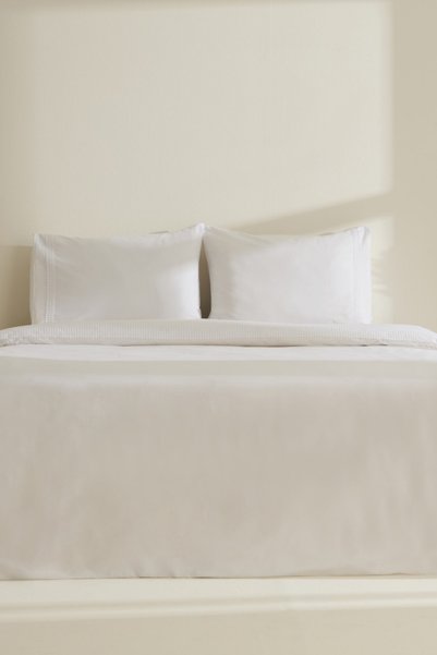 Fiorenza 100% Cotton Double Duvet Cover Set White