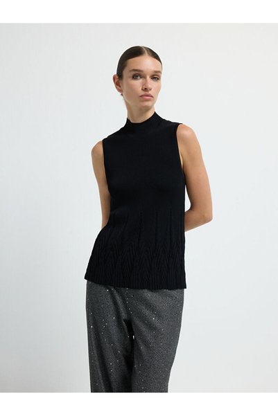 Stand Collar Knitwear Blouse
