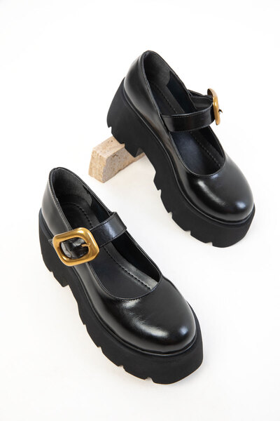 Black Women's Classic Heeled Shoes 20846