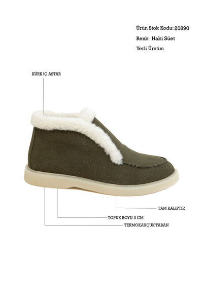 Khaki Suede Women's Boots&Bootie 20890