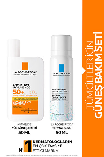 Сет за нега на кожа со заштита од сонце: Anthelios Uvmune крема за лице со SPF50+ 50ML и термална вода 50ML