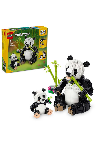 ® Creator 3-во-1 диви животни: семејство панди 31165 - 8+ креативен сет за градење играчки (626P)