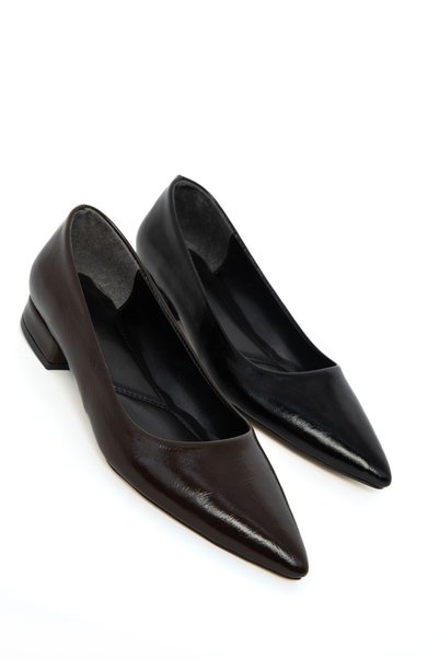 Brown Matte Women's Classic Heeled Shoes 21023