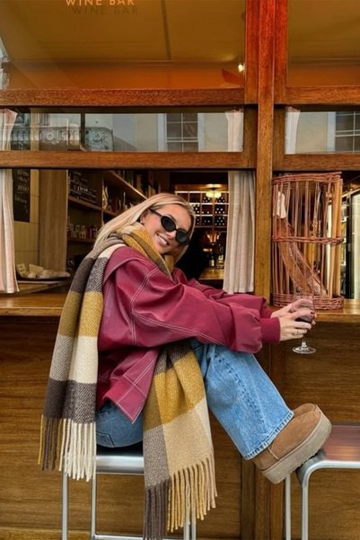 Imported Puffy Pumpkin Square Patterned Scarf Shawl Shoulder Shawl