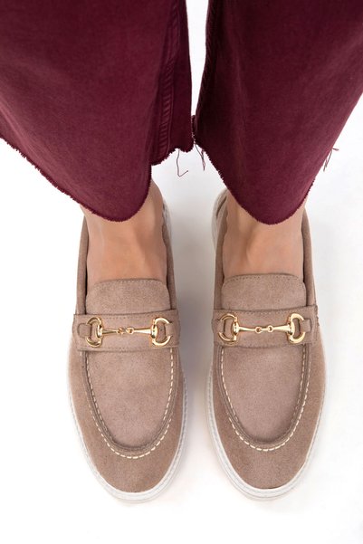Mink Suede Women's Loafer Shoes 21048