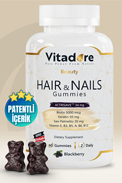 Витамин за коса и нокти за џвакање – Beauty Hair& Nails Gummy | Actrisave™ биотин кератин Saw Palmetto