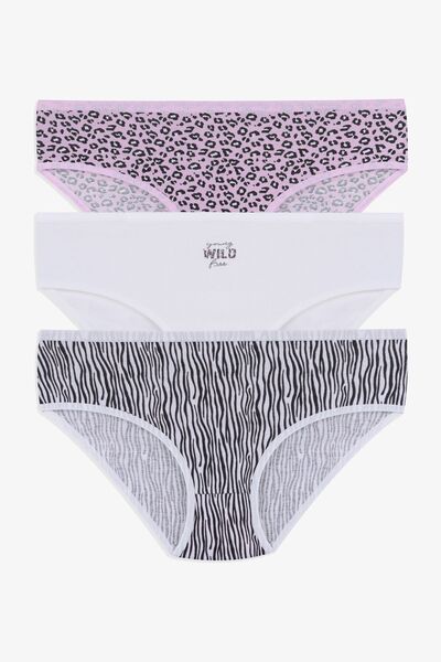 3-Piece Patterned Cotton High Waist Bato