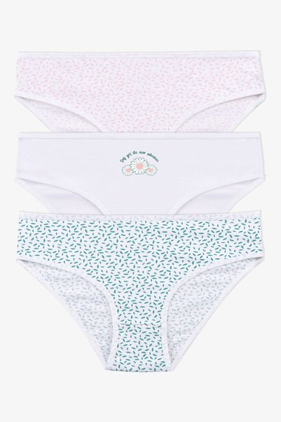 3-Pack Patterned Cotton High Waist Briefs