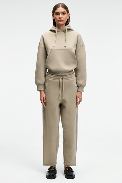 SELORIN Women's Baggy Double Pocketed Stone-Colored Sweatpants