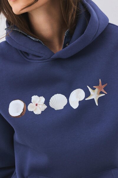 Women's Sea Shells Sweatshirt Indigo