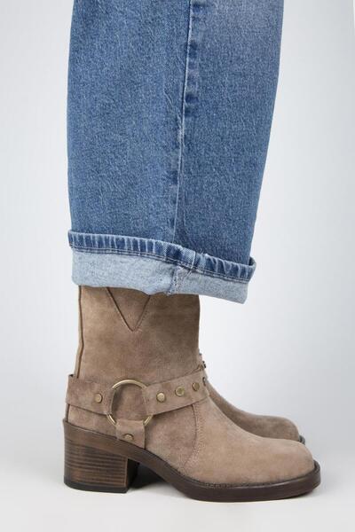 (Lukka) Women's Genuine Leather Biker Trock Mink Boots