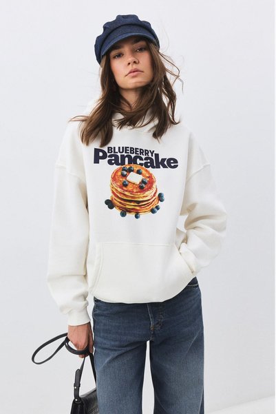 Women's Blueberry Pancake Sweatshirt White