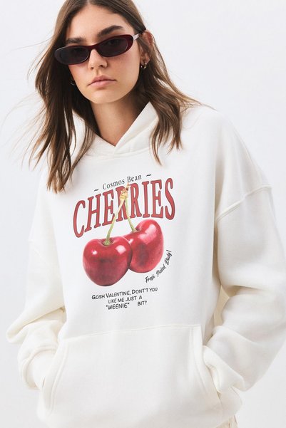 Women's Cherries Sweatshirt White