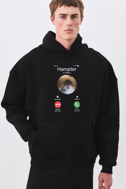 Unisex Hampter Is Calling Sweatshirt Black