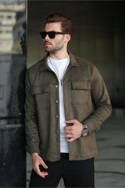 Khaki Pocket Detailed Shirt Jacket 6748