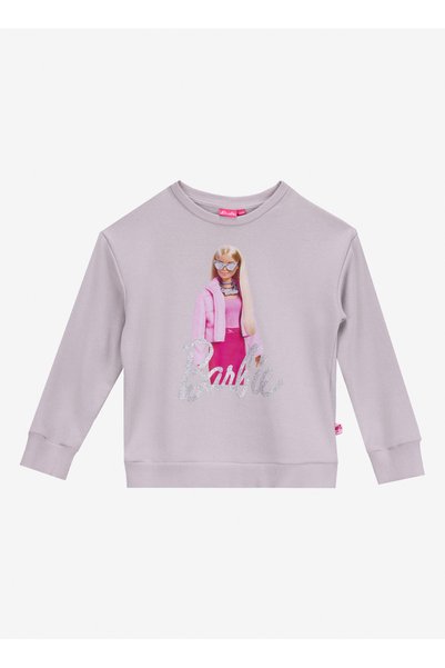 Printed Girl's Gray Sweatshirt Brb5Wg-Swt6631