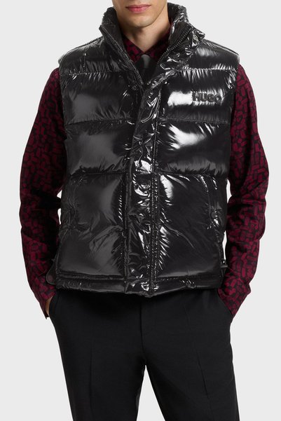 Logo Water Repellent Regular Fit Shiny Puffer Vest Men's Vest 50547981 001