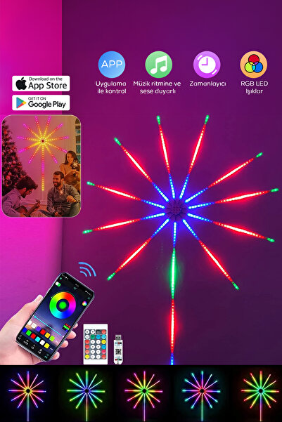 RGB повеќебојно LED светло - декоративно светло за забави, Нова Година и гејмерски соби, контролирано преку мобилна апликација и чувствително на музика