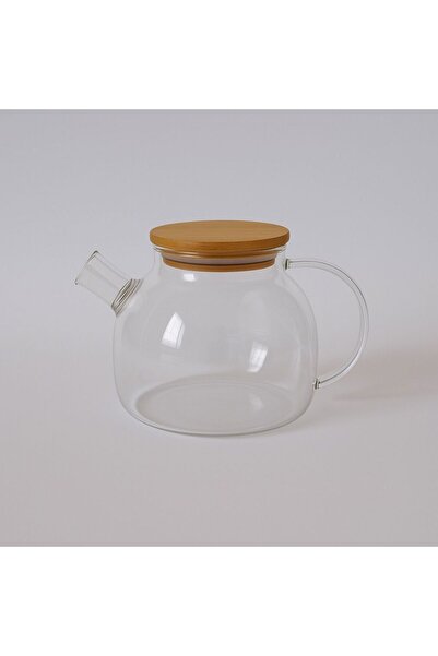 Чајник со бамбусов капак и цедалка 1000ml