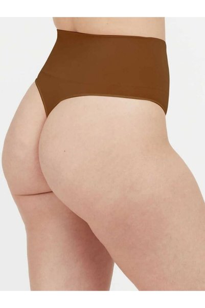 Montela Model Waist Shaper Seamless String Slip Corset Brown Color