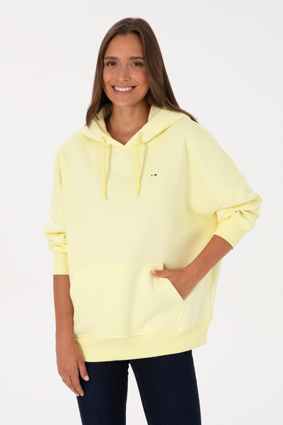 Women's Yellow Hooded Sweatshirt 50313567-Vr044