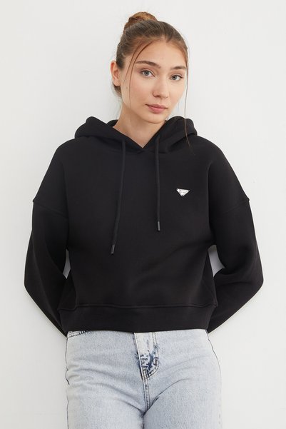 3 Thread Triangle Metal Emblem Hooded Sweatshirt