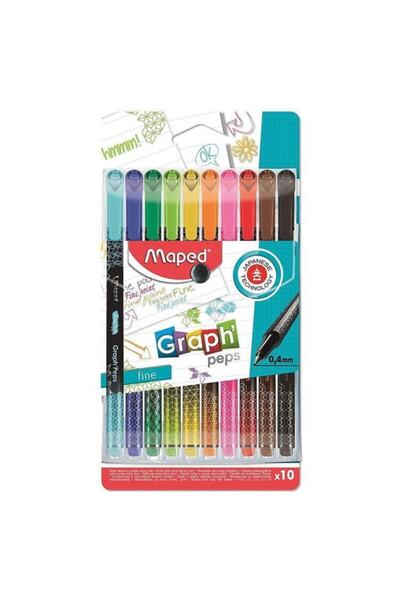 Graph Peps Fineliner Pen 0.4mm 10 Colors