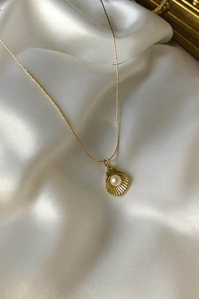 Women's Pearl Oyster Point Gold Necklace
