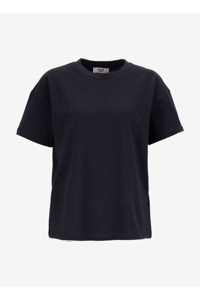 Crew Neck Plain Black Women's T-Shirt Pbf5Wl-Tst9524