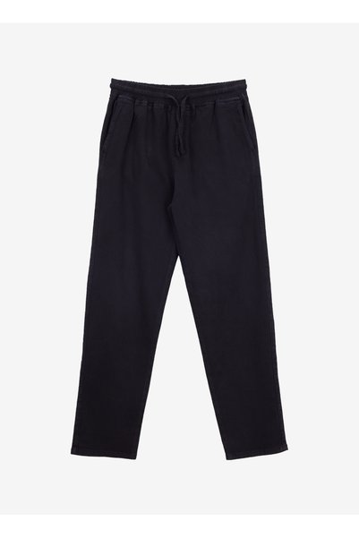 Lemon Regular Waist Straight Leg Jogger Black Men's Pants Mml5Wm-Pnt2207