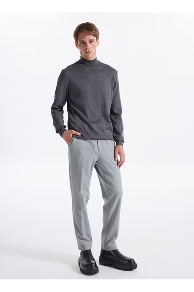 Tied Waist Double Leg Jogger Gray Melange Men's Trousers F5Wm-Pnt 2433