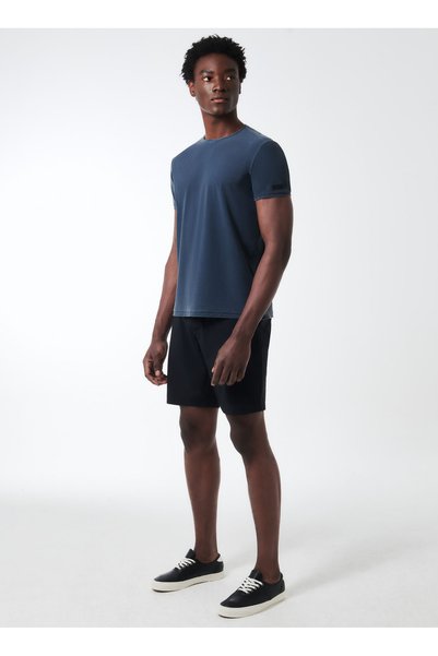 Crew Neck Dark Navy Men's T-Shirt Techno Wash Piquè Shirty