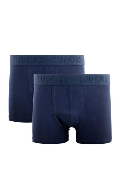 Men's 2-Piece Cotton Stretch Fabric Premium Series Stretchy Fabric Navy Blue Boxers