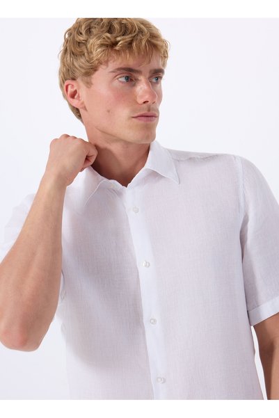 Regular Fit Shirt Collar White Men's Shirt Rash