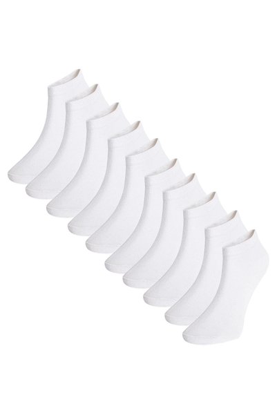 10-Pack of White Booties Men's Socks