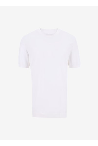 Crew Neck Basic Plain Off-White Men's Sweater F5Sm-Kzk 2937