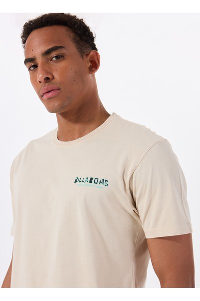Twin Peaks Regular Ss 24A351528 Beige Crew Neck Regular Fit Plain Men's T-Shirt
