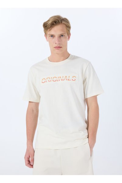 Crew Neck Dark White Men's T-Shirt 12288566_Jorx90 Tee Ss Crew Neck Bs
