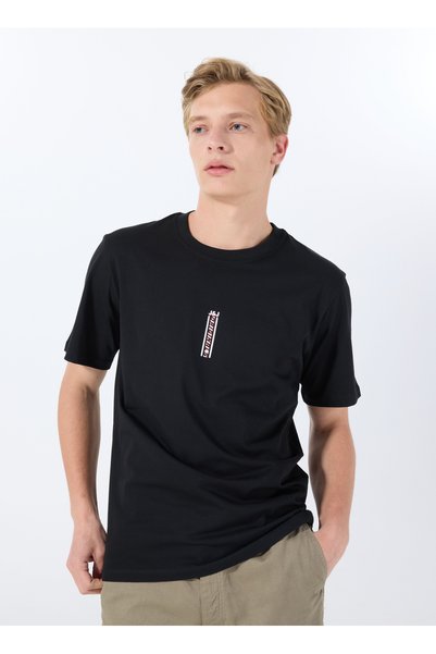 Crew Neck Black Men's T-Shirt 12288527_Jcoair Tee Ss Crew Neck Bs