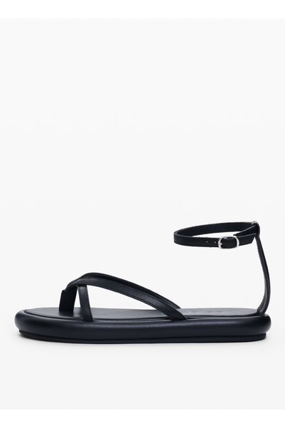 Leather Black Women's Sandals 25Sssp03
