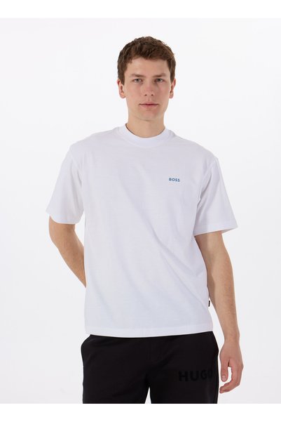 Crew Neck White Men's T-Shirt Te_Numbers