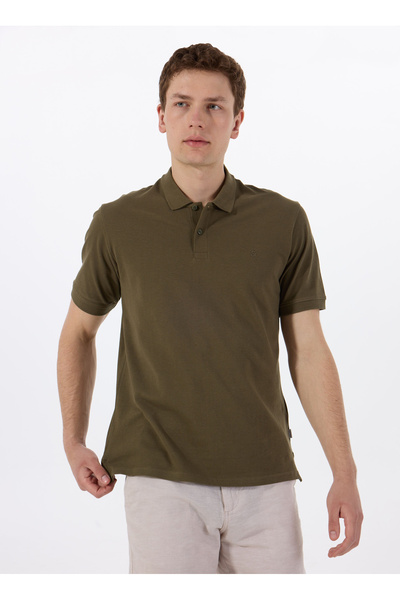 Green Men's Polo T-Shirt 12136516_Jjebasic Polo Ss Noos
