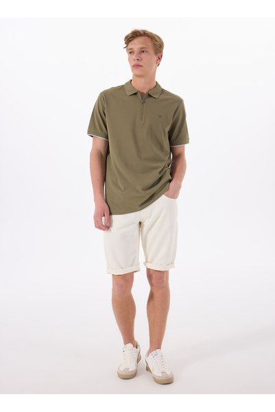 White Men's Regular Fit Washed Denim Shorts Chicago - 1602